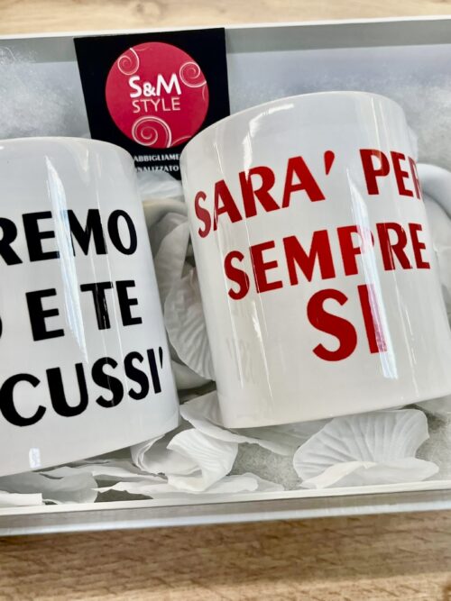 COPPIA TAZZE “saremo io e te accussì, sarà per sempre si”