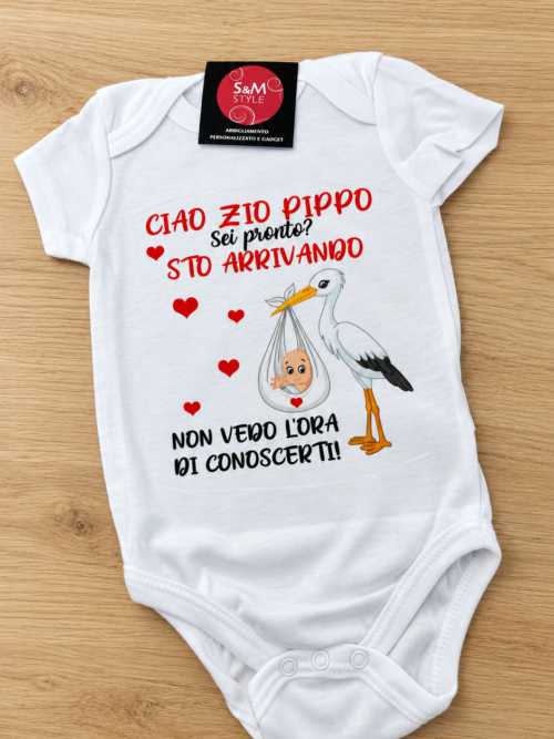 BODY neonato “Ciao zio/zia/nonno/nonna sto arrivando”