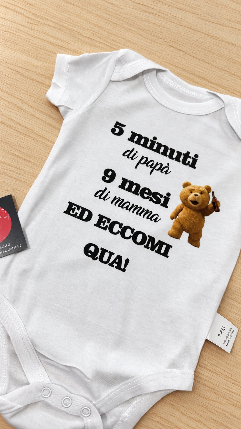 BODY NEONATO “5 MINUTI DI PAPÀ, 9 MESI DI MAMMA…”