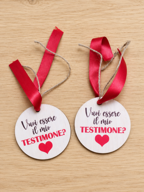 Ornamento in Legno tondo NATALE TESTIMONE