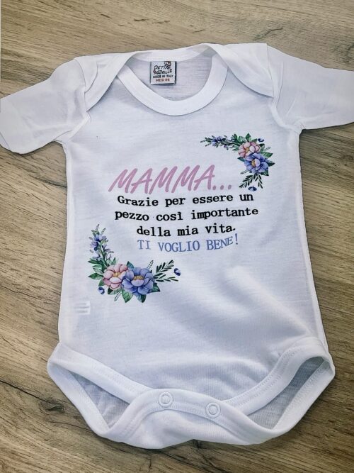 BODY neonato “Mamma/papà/zio/zia/nonno/nonna grazie…”