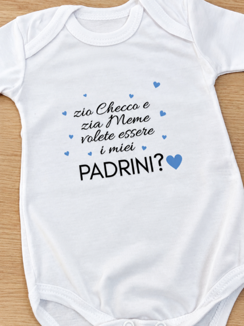 BODY NEONATO “volete essere i miei padrini?”