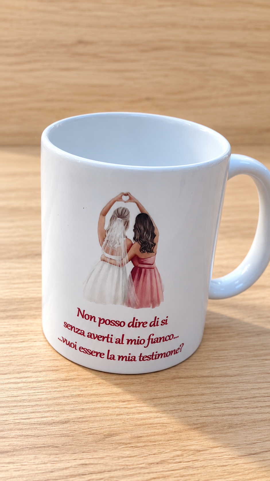 Tazza in ceramica “vuoi essere la mia testimone/la mia testimone?”
