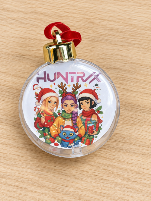 Ornamento in plex tondo NATALE HUNTRIX