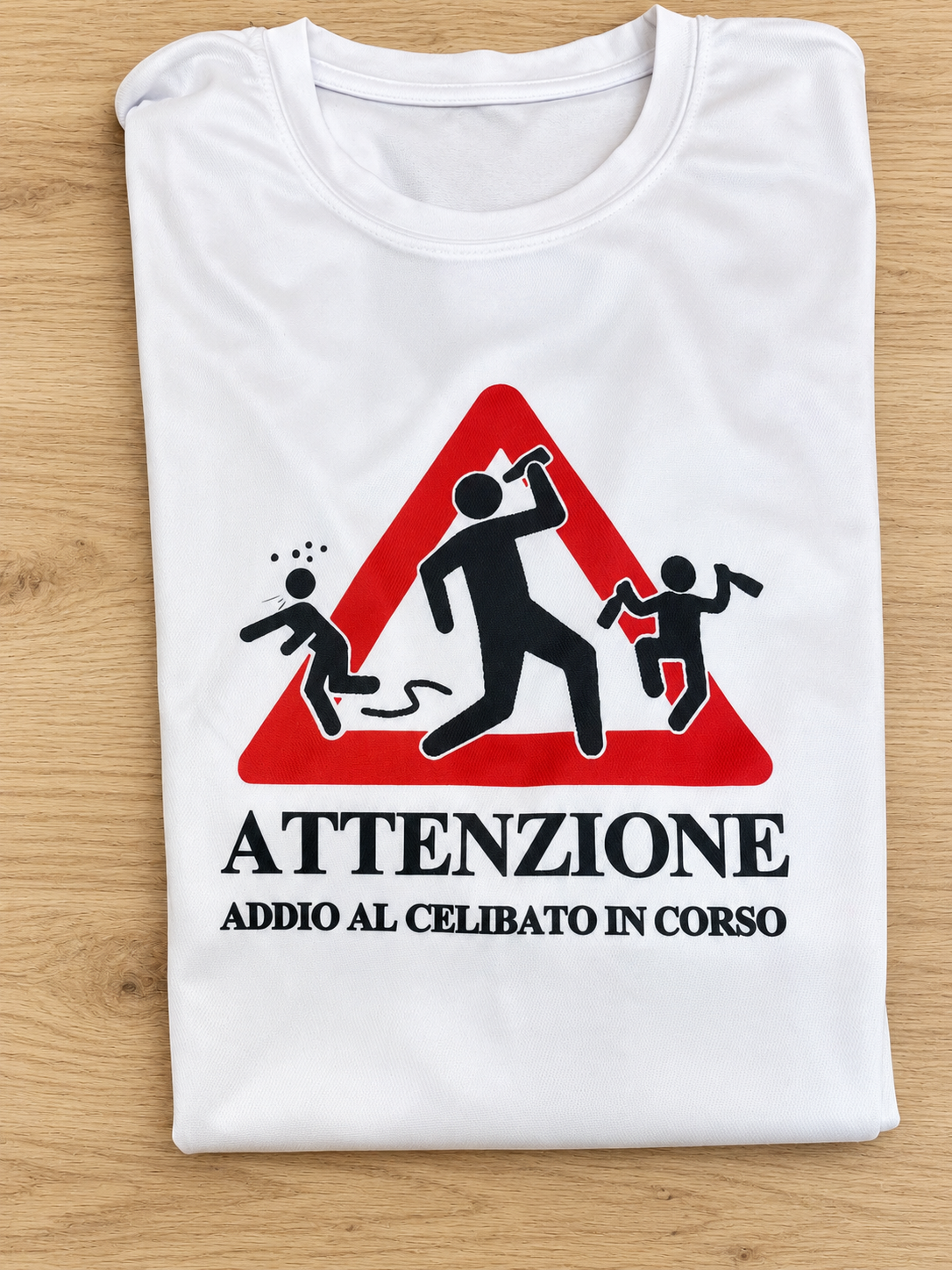 T.shirt ATTENZIONE ADDIO AL CELIBATO/NUBILATO IN CORSO