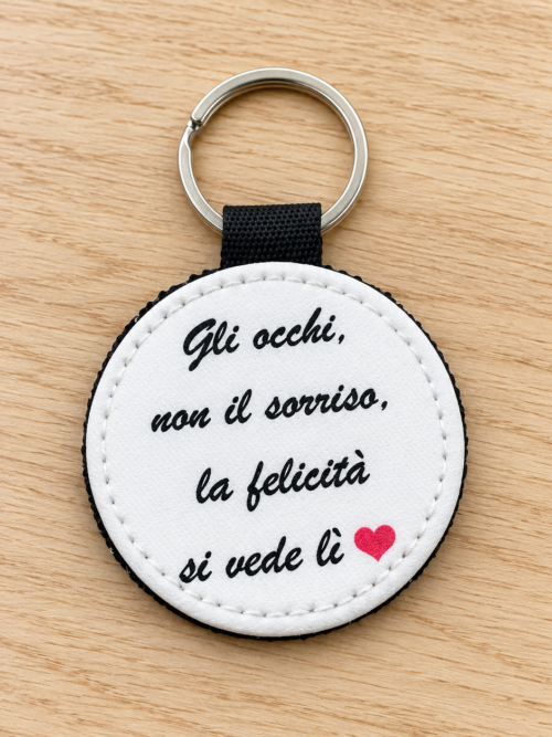 Portachiavi pelle  - La felicità si vede lì