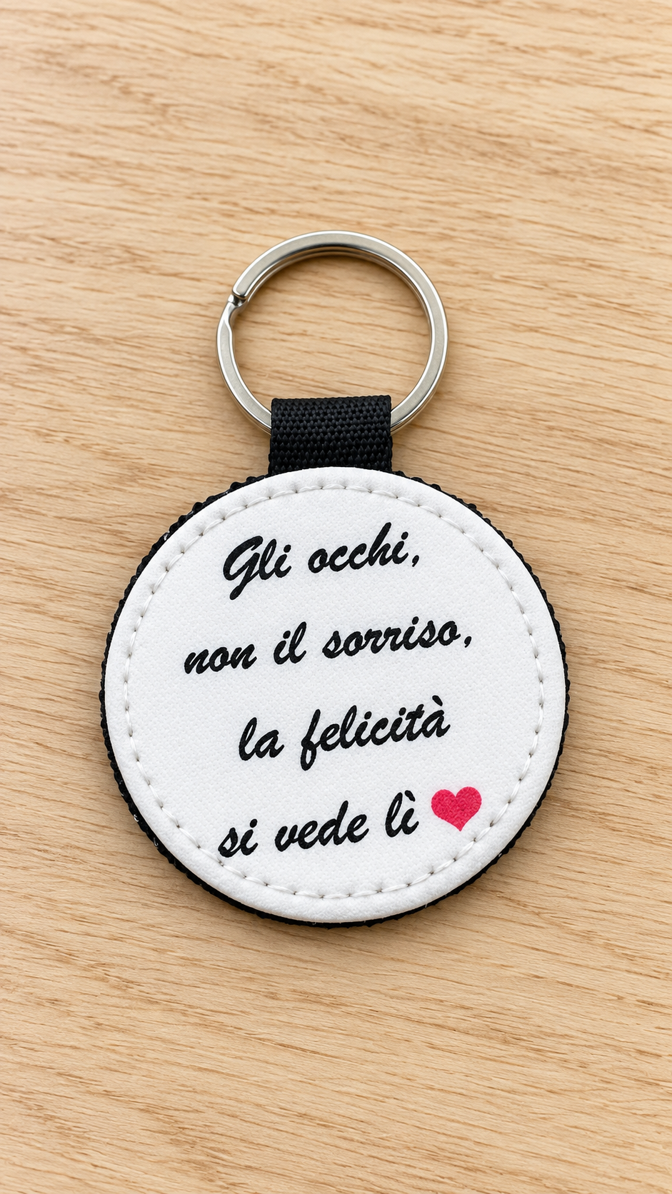 Portachiavi pelle - La felicità si vede lì
