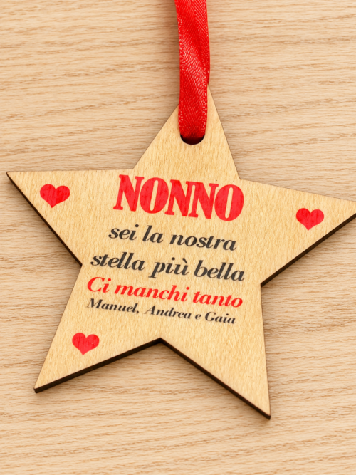 Ornamento in Legno STELLA PIÙ BELLA