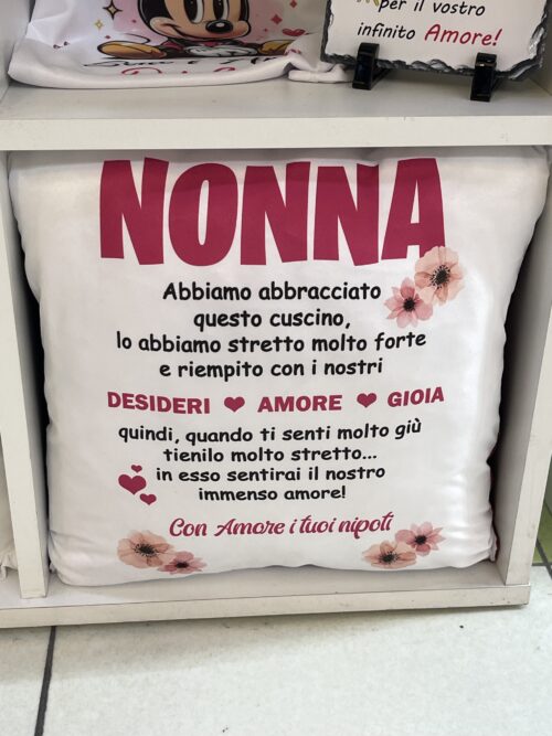 Cuscino personalizzato"Dedica NONNA/MAMMA/ZIA"